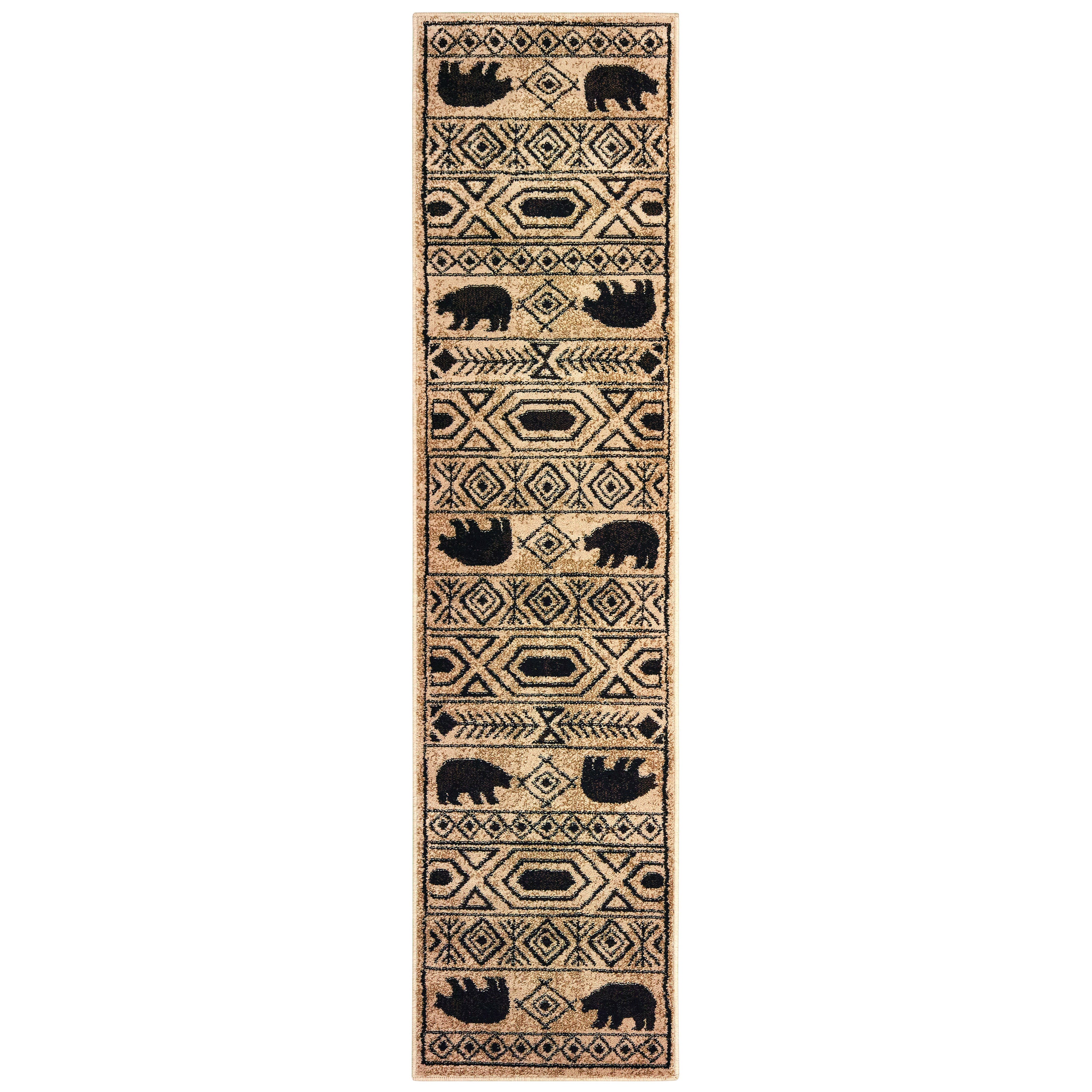 Oriental Weavers Woodlands 9651A Ivory/Black Area Rug